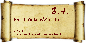 Boszi Artemíszia névjegykártya